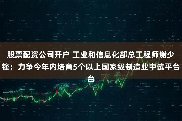 股票配资公司开户 工业和信息化部总工程师谢少锋：力争今年内培育5个以上国家级制造业中试平台